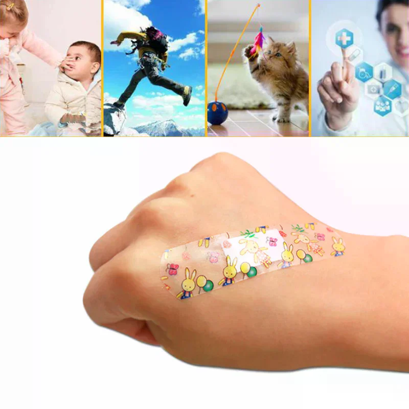 100PCS Waterproof Breathable Transparent Band Aid Hemostasis Plasters Emergency