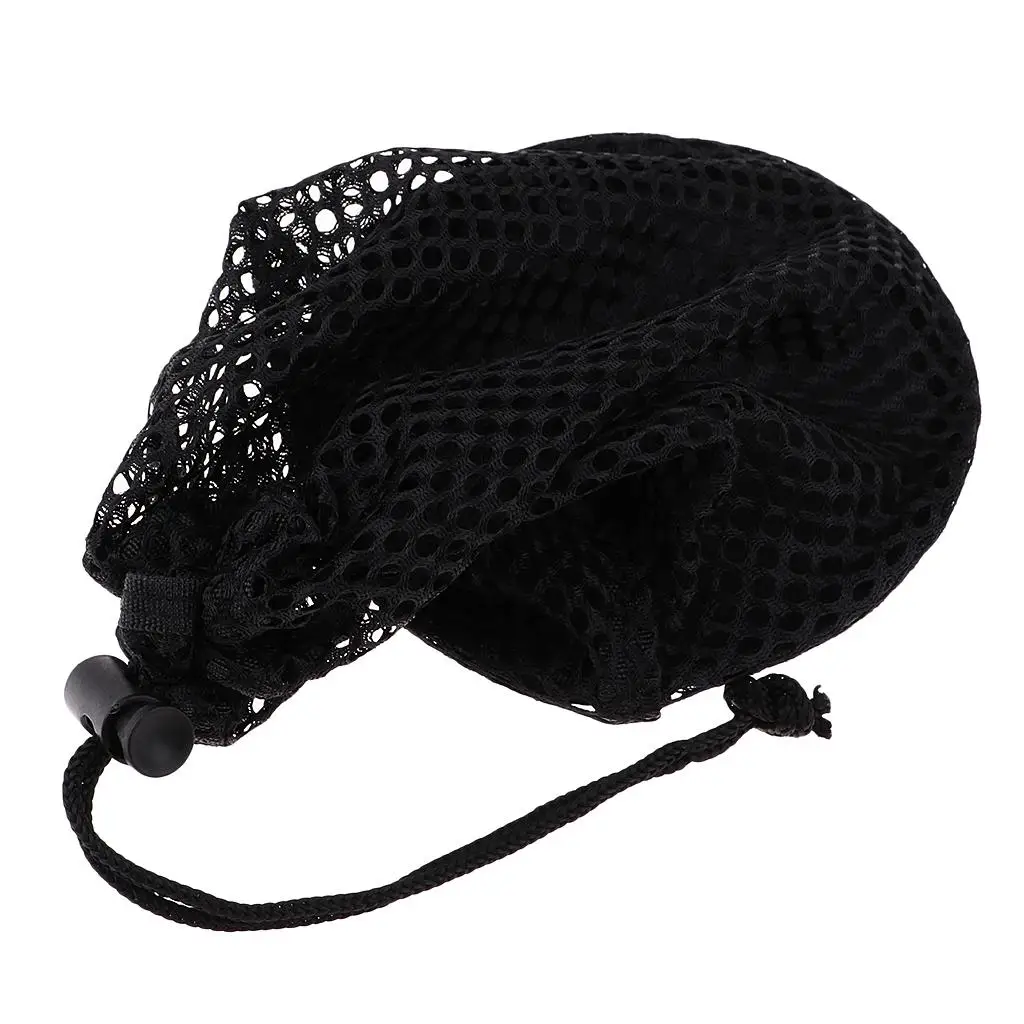 Golf Ball Mesh Pouch with Drawstring Spring Buckle Organizer Bag for Park Golf Supplies and Accessories
