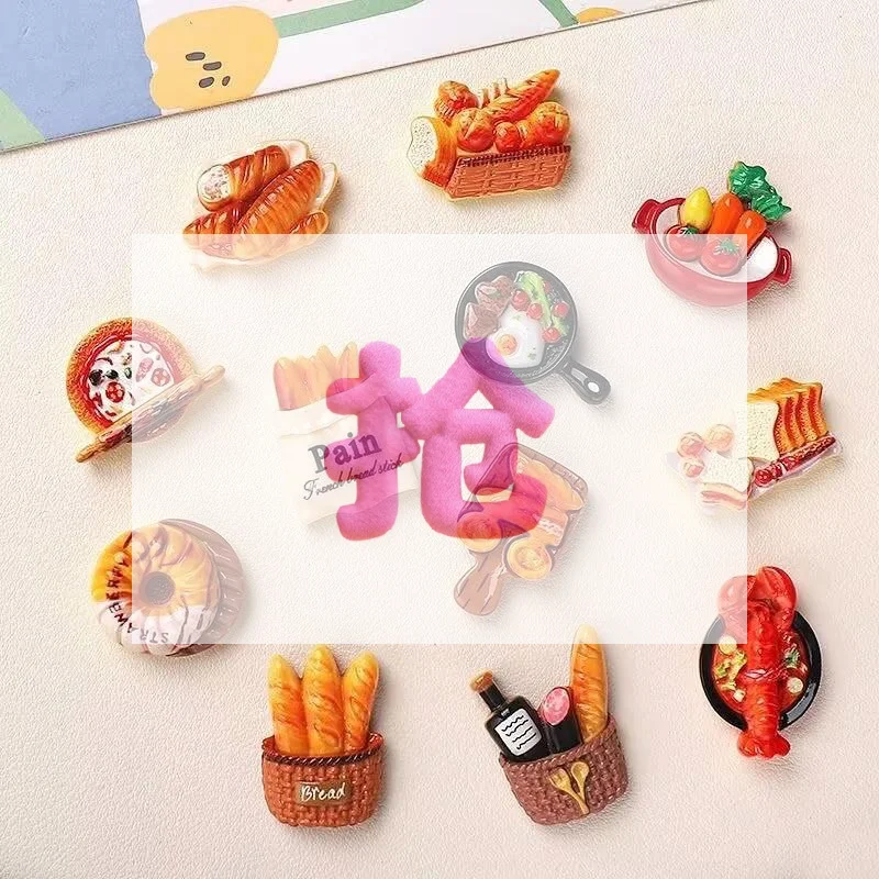 12Pcs Mini Simulation Food Fridge Magnets Realistic Appearance Resin Perfect For Kitchen Decor DIY Craft Projects