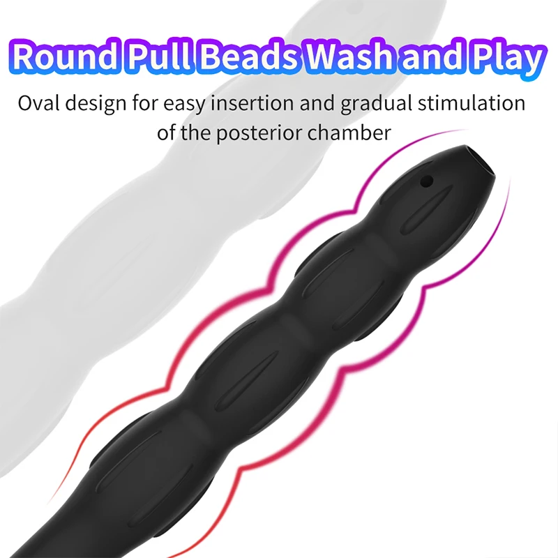 51CM Extra Long Enema Rectal Shower Cleaning System Anal Beads Silicone Douche Tube For Anus Colon Enema Anal Cleaning Butt Plug