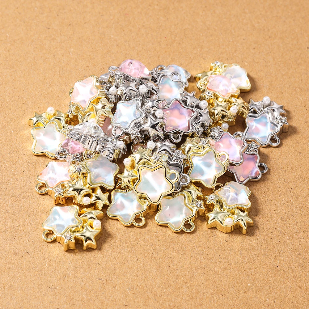 

5pcs Chic Gemstone Crystal Star Charms Pendants for Jewelry Making Necklace Earrings Bracelet DIY Handmade Accessories