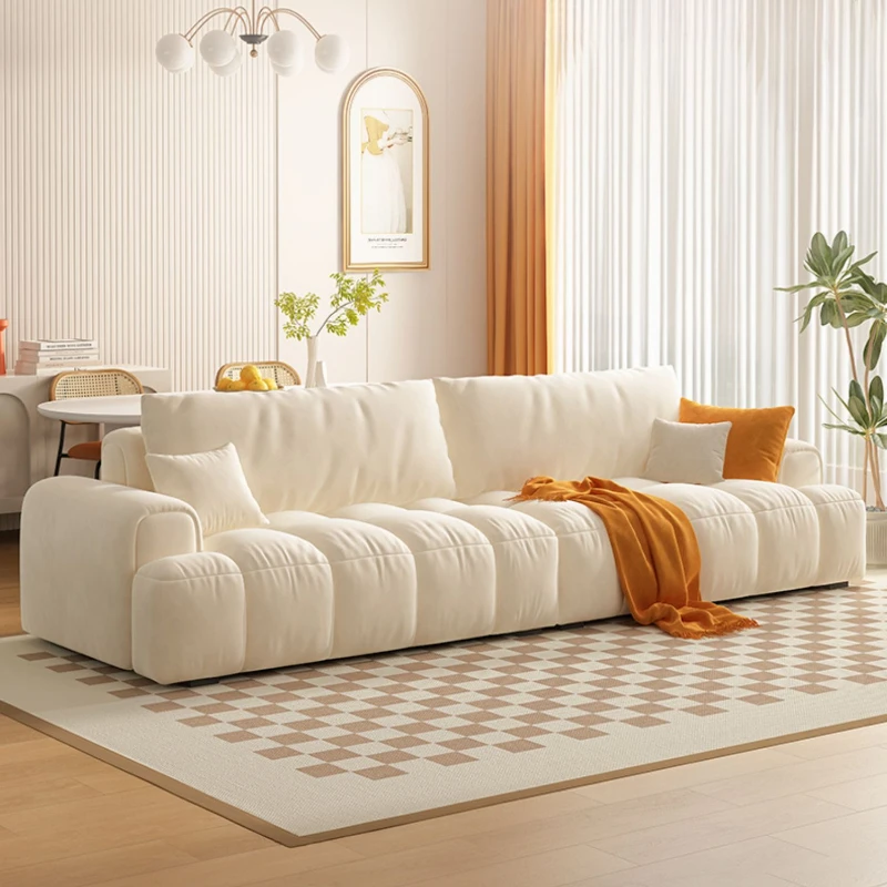 

Cute White Relax Sofa Chairs Living Room Fancy Loveseat Floor Sofa Puffs Modern Divani Da Soggiorno Apartment Furniture