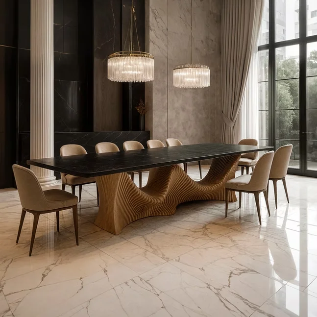 *Customized Parametric Furniture Creative Dinning Table  Parametric Furniture Wood Solid Wooden Desk Parametric Furniture