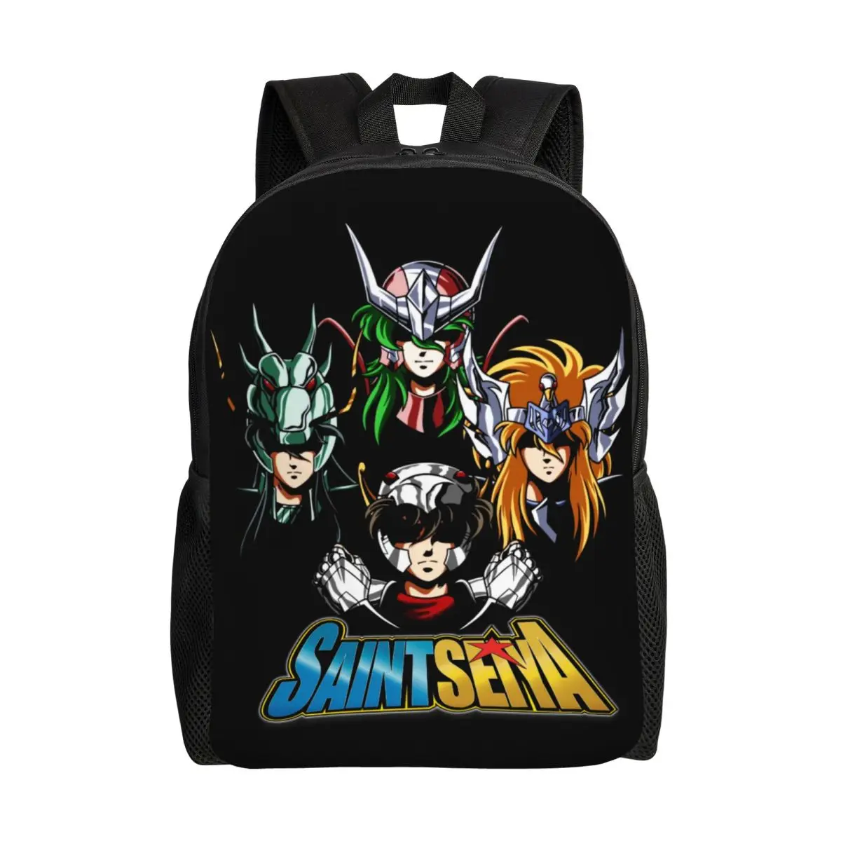 Kustom petualangan Manga Anime Saint Seiya ransel kuliah sekolah tas buku siswa cocok untuk Laptop 15 inci Ksatria zodiak tas