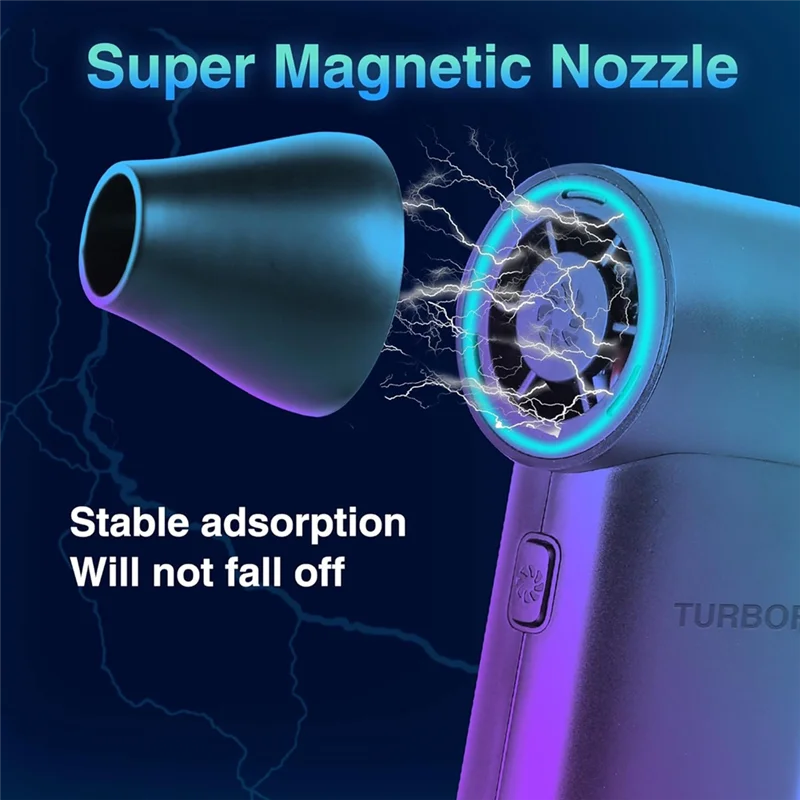 

Электрическая воздушная тряпка ABYN — пылесос со сжатым воздухом 180000 об/мин, мини-вентилятор с 3 передачами, струйная сухая вентилятор многоразового использования, для ПК