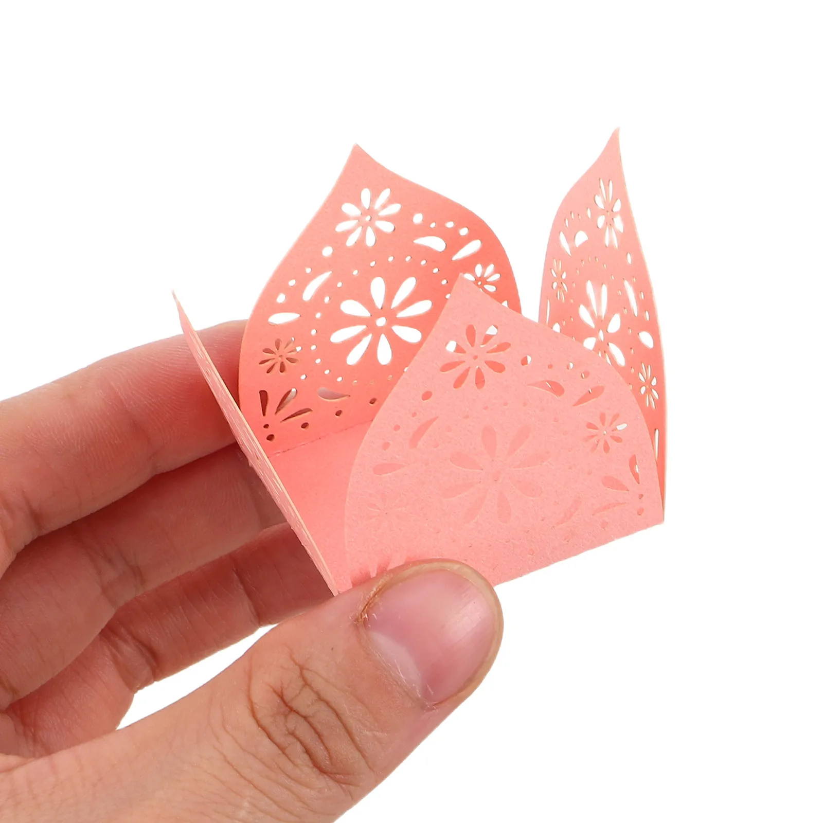 

50Pcs Hollow Chocolate Truffle Liners Decorative Paper Candy Boxes Elegant Flower Design Baking Cup Liners for Wedding Shower