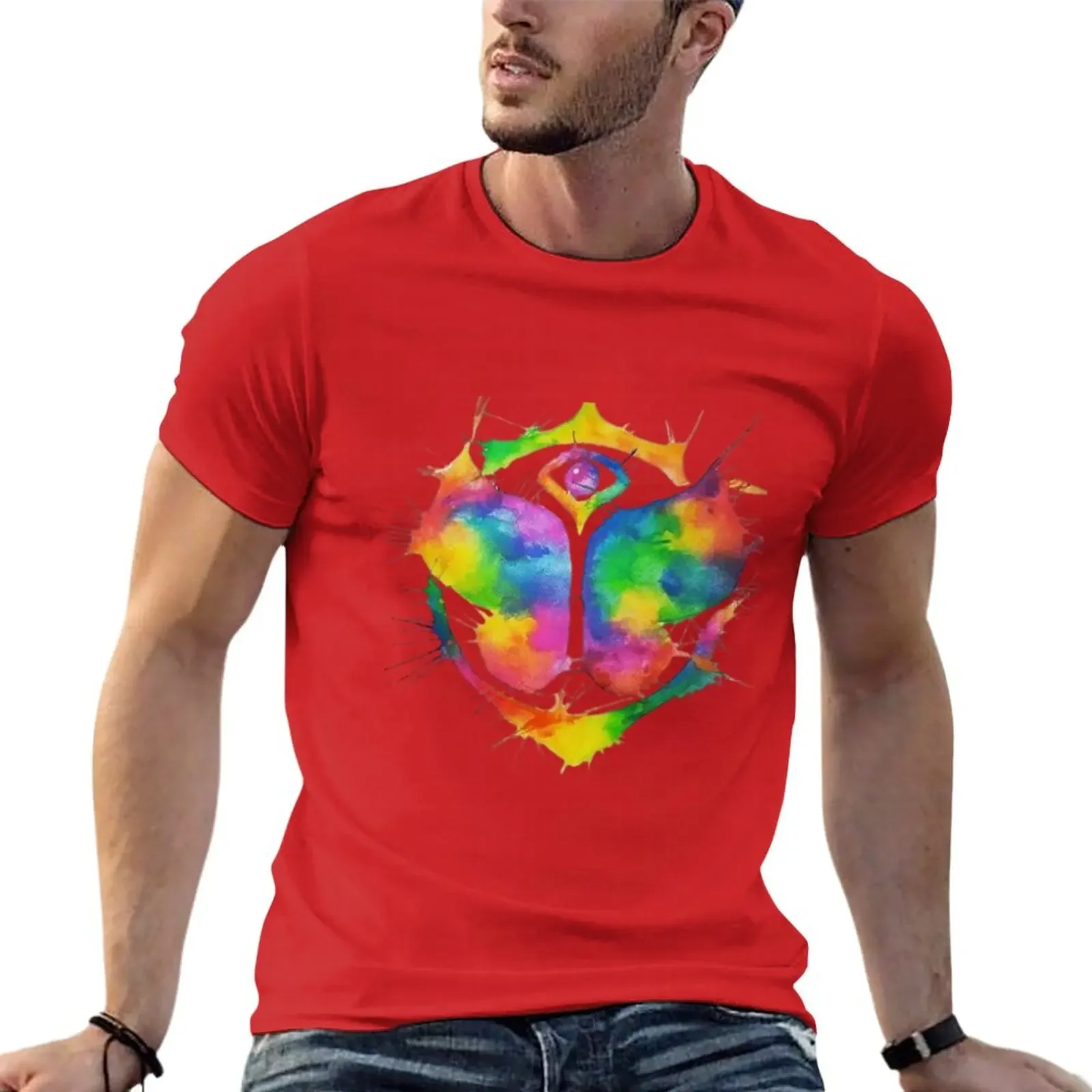 New Tomorrowland watercolor T-Shirt sublime t shirt black t shirts t shirts for men graphic heavyweight fashion Round Neck 2024