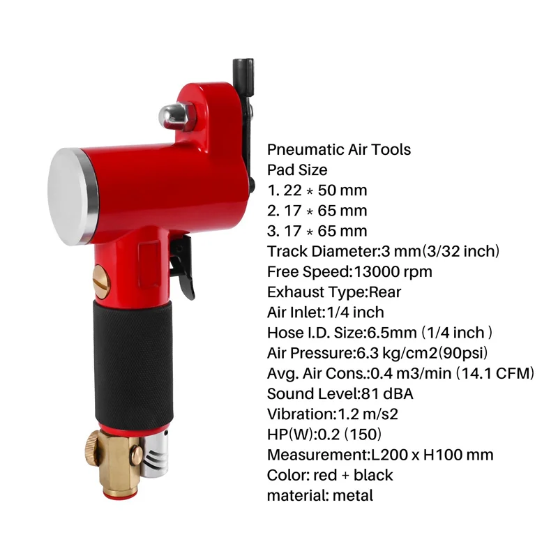 2X PNEUMATIC Air เครื่องมือ TRACK เส้นผ่านศูนย์กลาง TRACK Finger Sander เครื่องขัด Dual Action Sanders FS-30-AT64