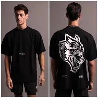 2025 DARCSPORT Wolf Head High Quality T-shirt Summer City Fitness Sport Loose casual crewneck Men's T-shirt Couple 100% cotton