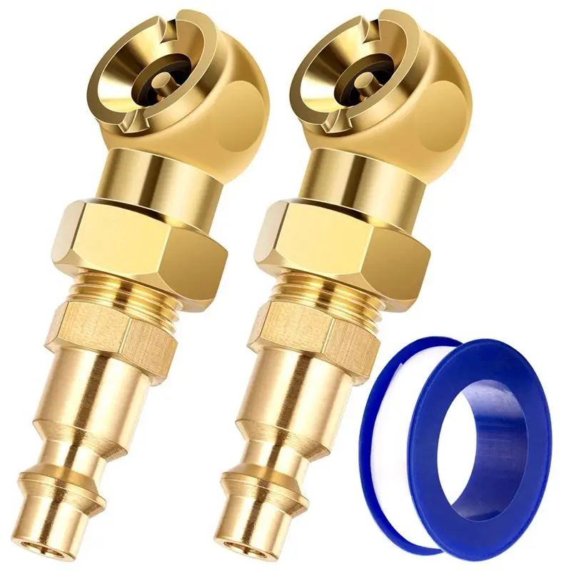 A44Z-2Pack Portable Air Chucks,Solid Metal Closed Ball Air Chuck+1/4Inch NPT Standard Quick Plug,Tire Inflator Gauge Nozzle