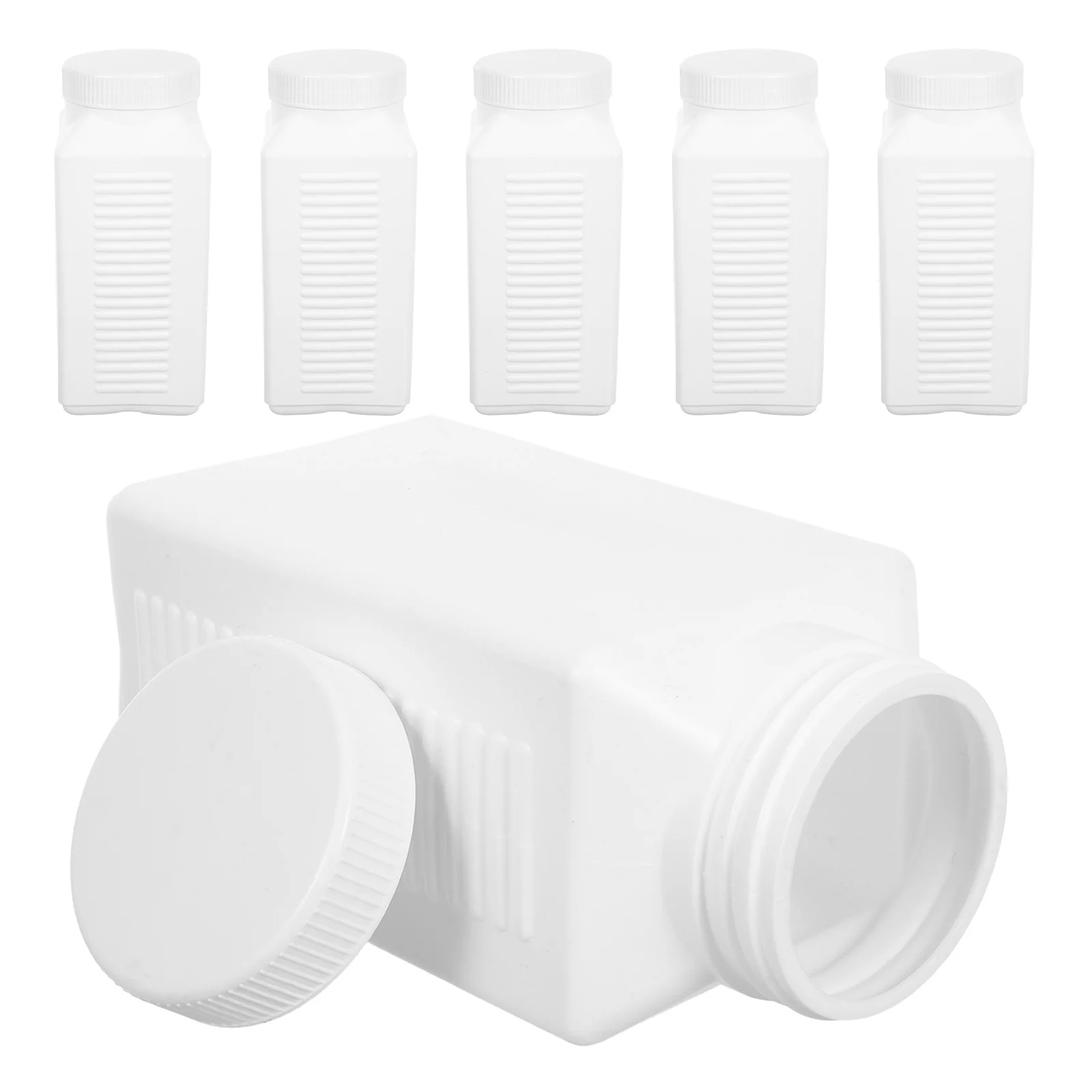 

6Pcs Laboratory Chemical Reagent Bottles 1000ml Wide Mouth Square Plastic Durable Hdpe Sample Containers for Storage