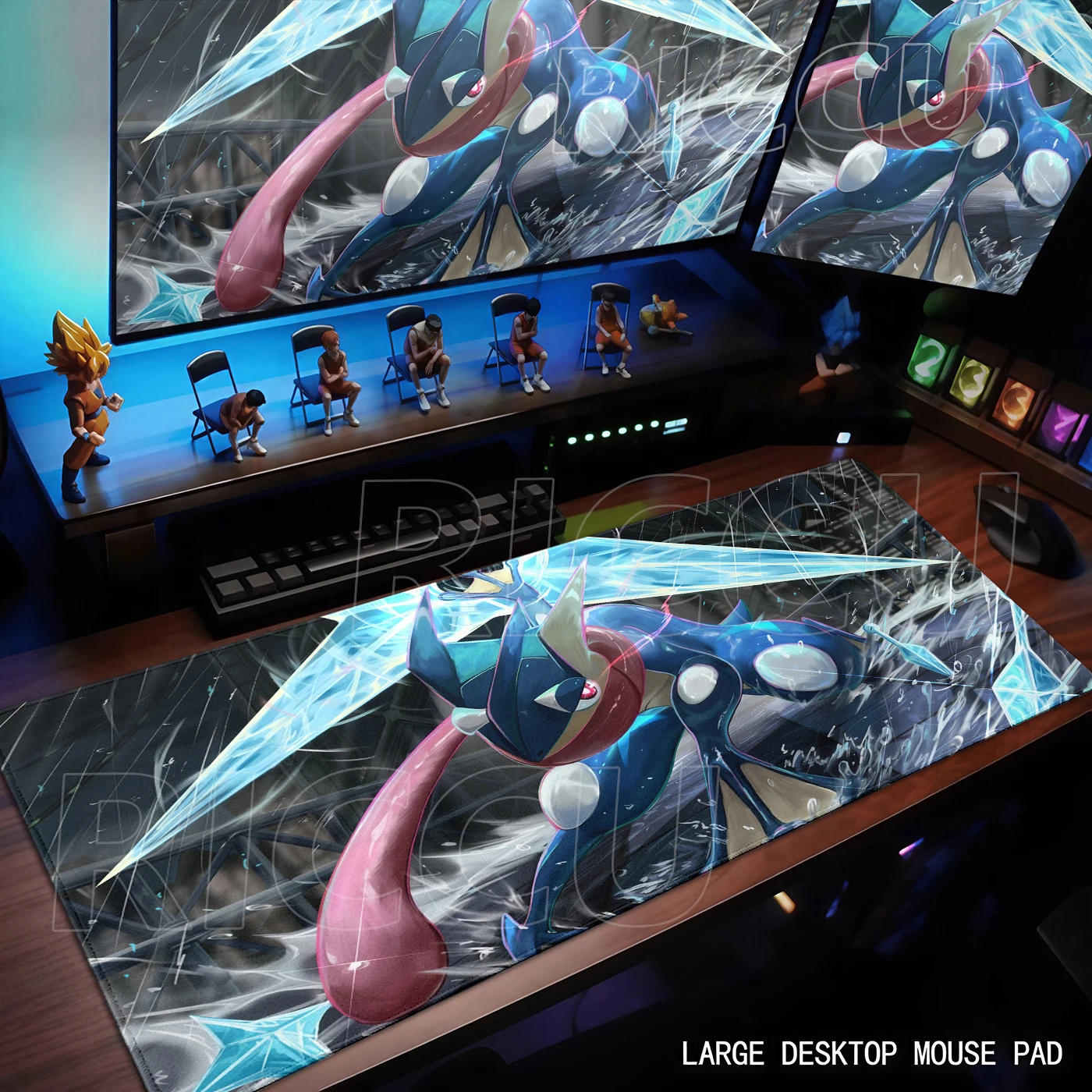 Cooles Greninja Mauspad Gaming PC Zubehör Pokemon Gamer Schreibtischunterlage XXL Tastatur-Mausmatte Laptop-Teppich Gummi HD Mauspad – Detail 10