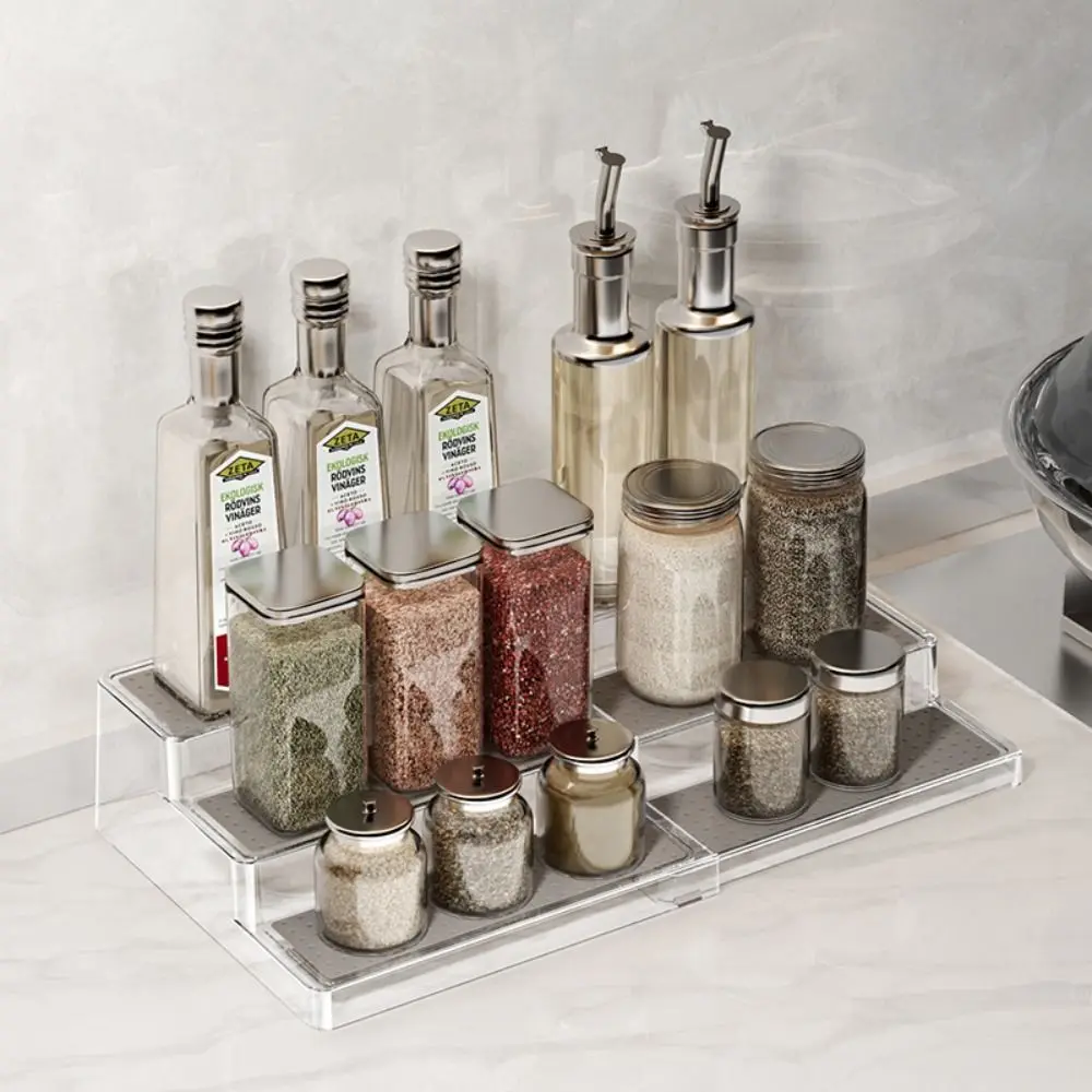 

Scalable Perfume Organizer 3 Tier Non-slip Kitchen Spices Riser Ladder Shelf Storage Display Stand Cosmetics Rack