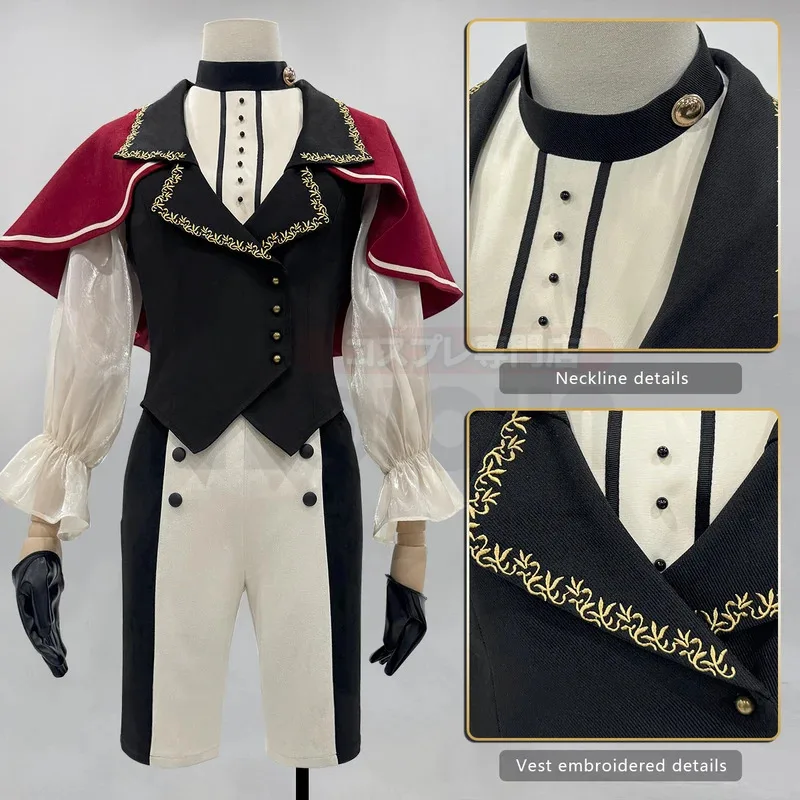 BanG Dream Ave Mujica アニメ ティモリス・ウミリ ヤハタ コスチューム シャツ ショーツ ベスト 手袋 コスプレ イベント 日常着 ギフト6;d'3,h'7.b;