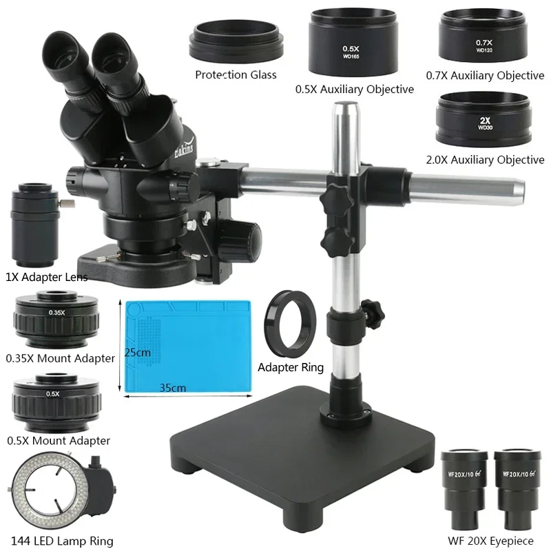 3.5X-180X Zoom symulacyjny mikroskop stereoskopowy HDMI VGA kamera wideo USB pojedynczy wysięgnik podstawa ramienia stojak na naprawę PCB telefonu lutowanie