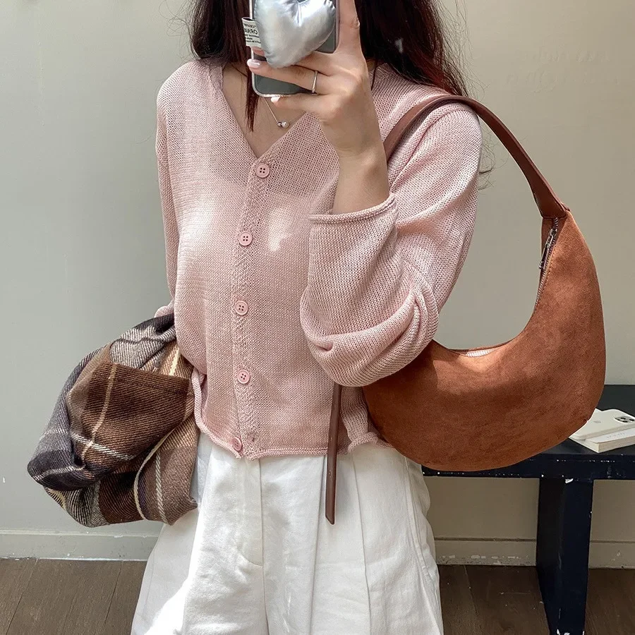 Half Moon Women Shoulder Bag Faux Suede Purses and Handbags Winter Light Cloud Tote Bags for Women New Dumpling Bag Clutch Lady