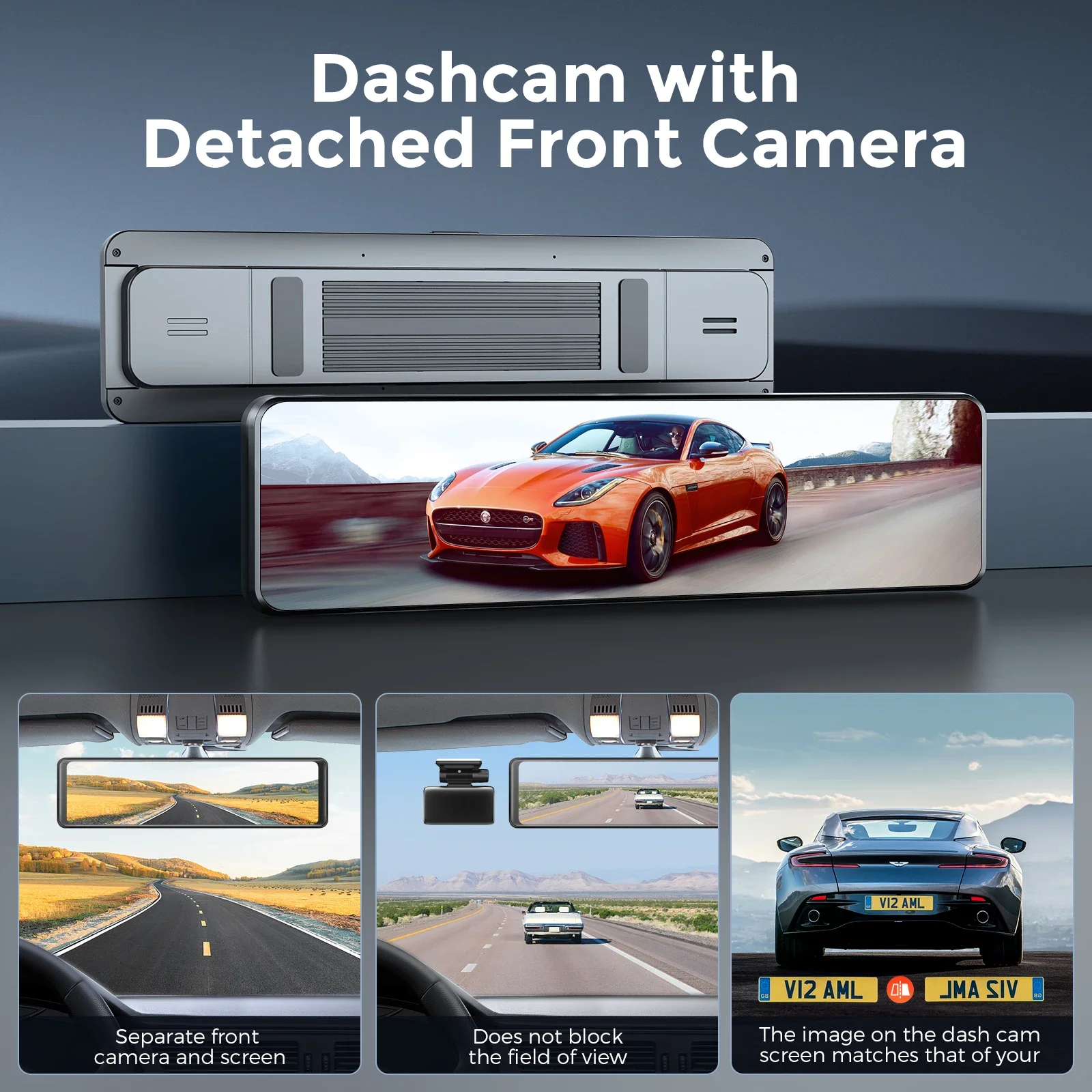 LINGDU LD05 Specchio streaming Dashcam 2 canali 2K Touch screen da 11,26" con porta di tipo C con condensatore GPS Supe