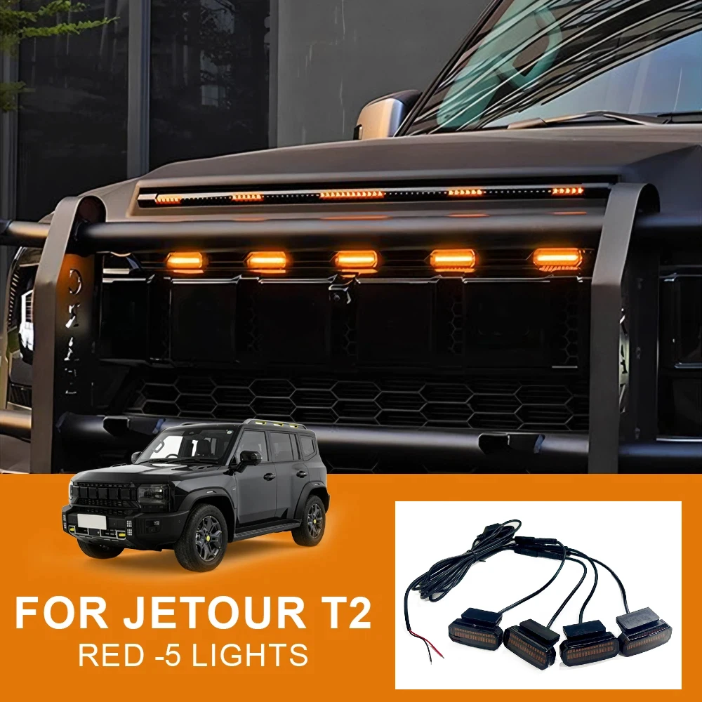 Fit for Chery Jetour Traveller 2023 Car Front Grille Light LED Daytime Running Decor Light Front Face Grille Lights T2
