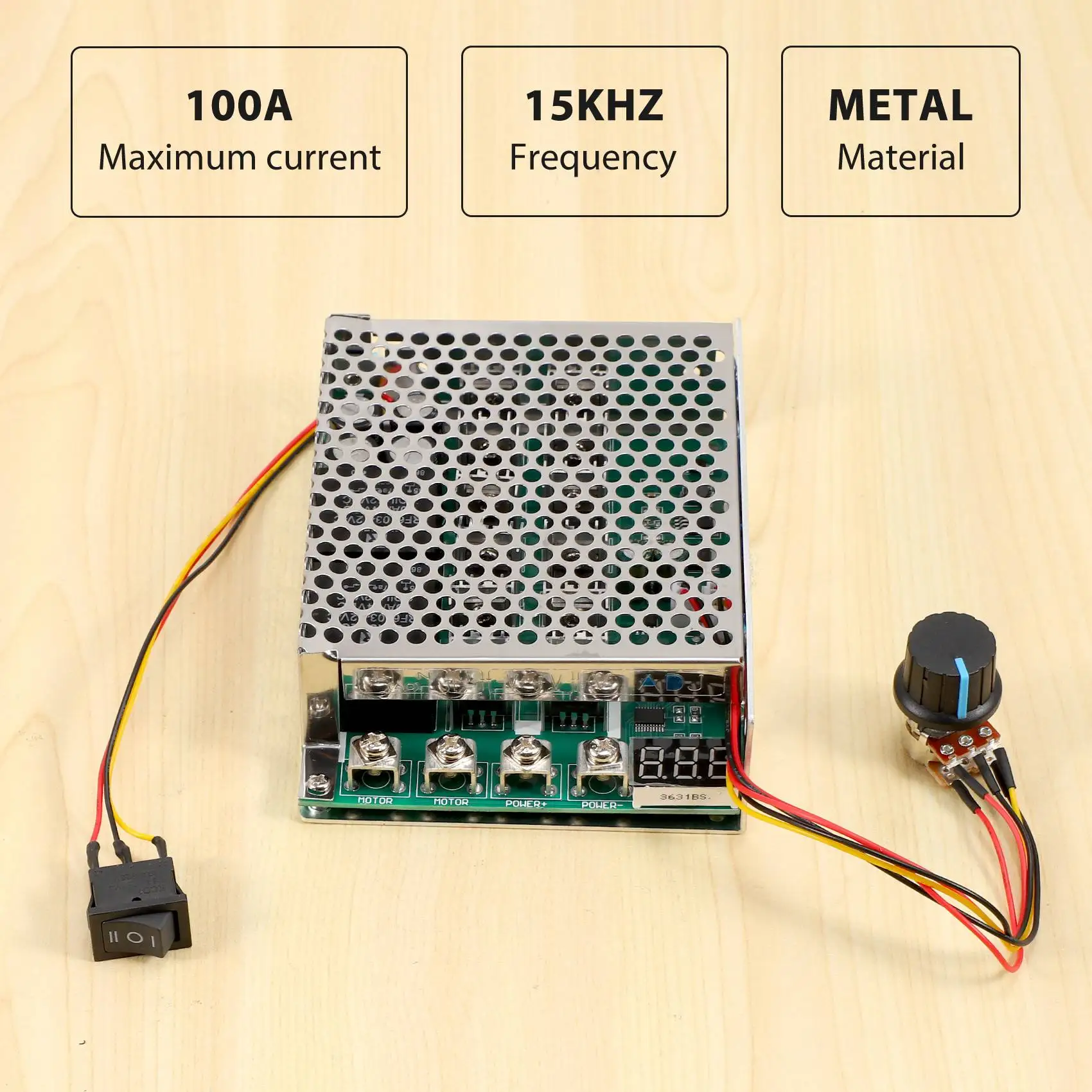 

A10I DC 10-55V 100A 3000W Motor Speed Controller Reversible PWM Control Forward and Reverse Controller