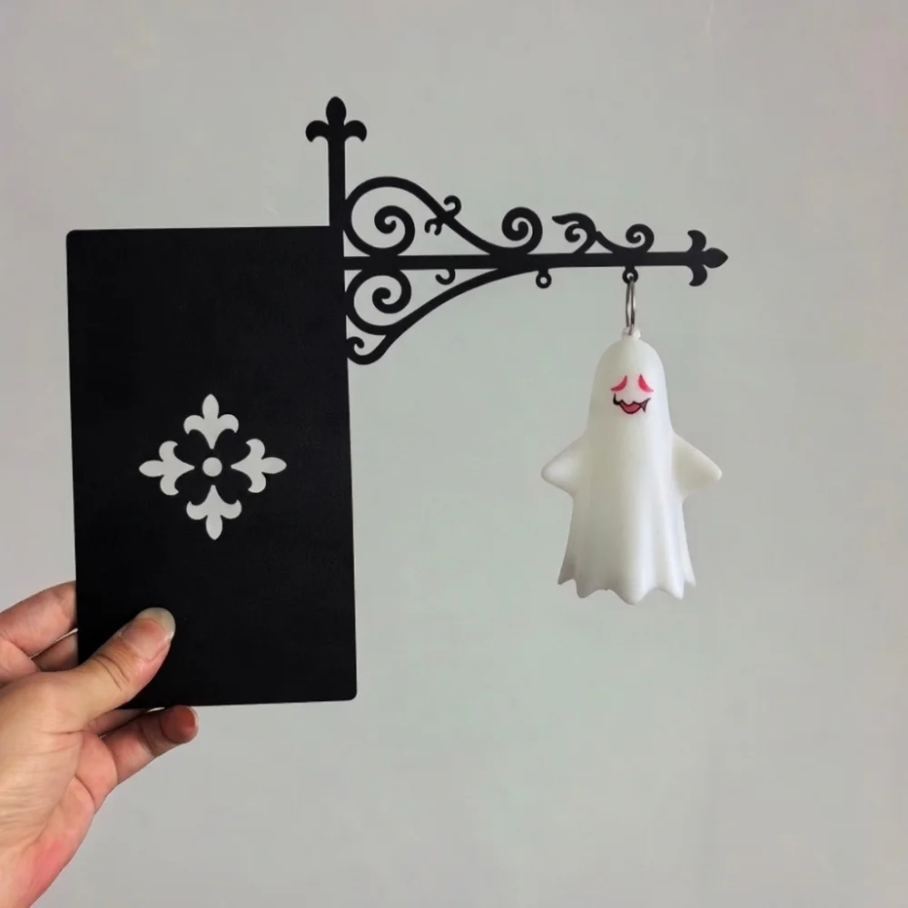 Warm White Light Halloween Ghost Bookshelf Lamp LED Lighting Vintage Style Library Ghost Figurine Lantern Glowing Wrought Iron