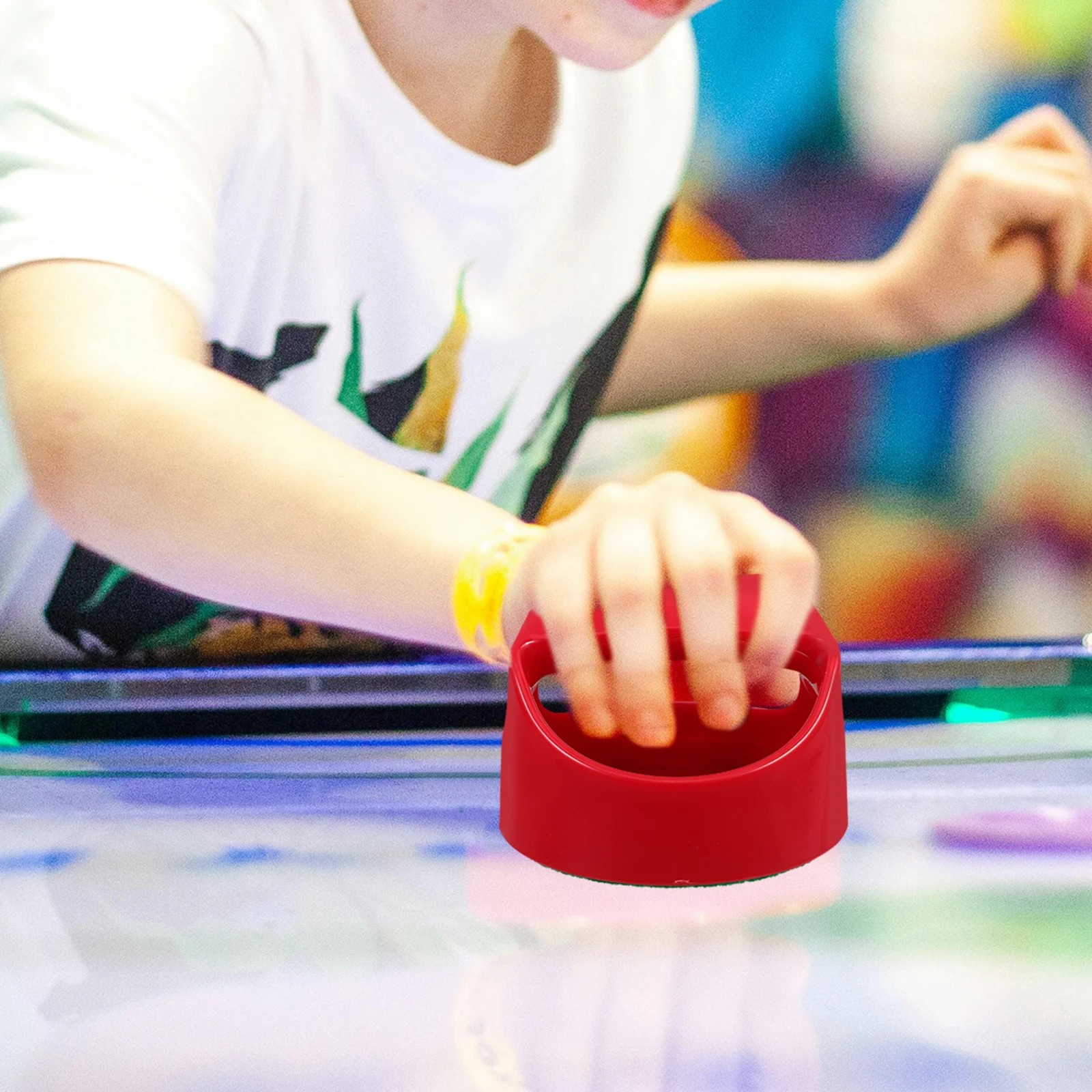 

1 set 100mm Red Felt Pads 64mm Thick Pucks Replacement Accessories for Tabletop Air Hockey Game Room Family Playing