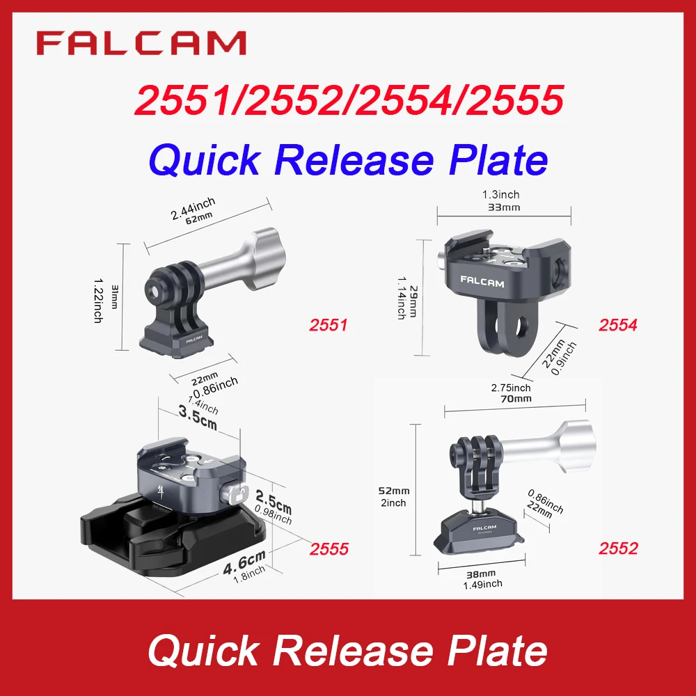 

FALCAM F22 Action Camera Quick Release System Plate Ball Head Base Series Kit for GoPro Dji Osmo Action F22 QR System