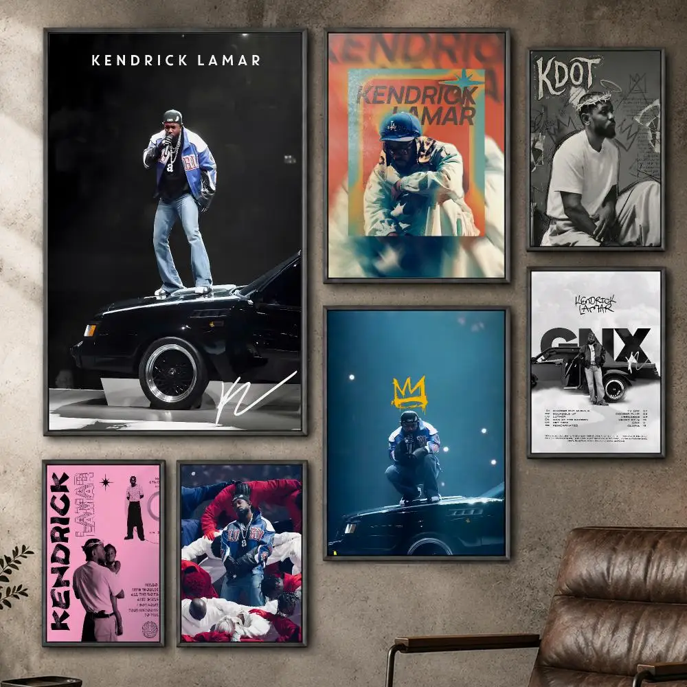 Music Kendrick Lamar Rapper Hip Hop Poster  PP Self Adhesive Home Garage Dorm Bar Wall Decor Aesthetic Retro Gift