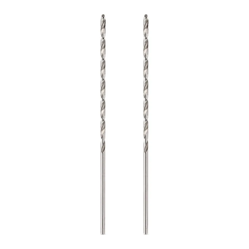2pcs 3mm Diameter Auger Drill Bit 160mm Length HSS Material Straight Shank Drill Bit High Speed Steel Straight Shank