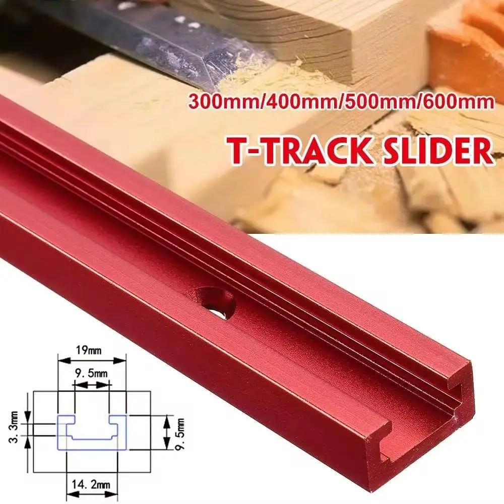 1Pcs Slide Guide Rail T-Track T Slider Fixture Slot Slide Aluminium Alloy T-Slot Track 19 Type 19x9.5mm 300-600mm