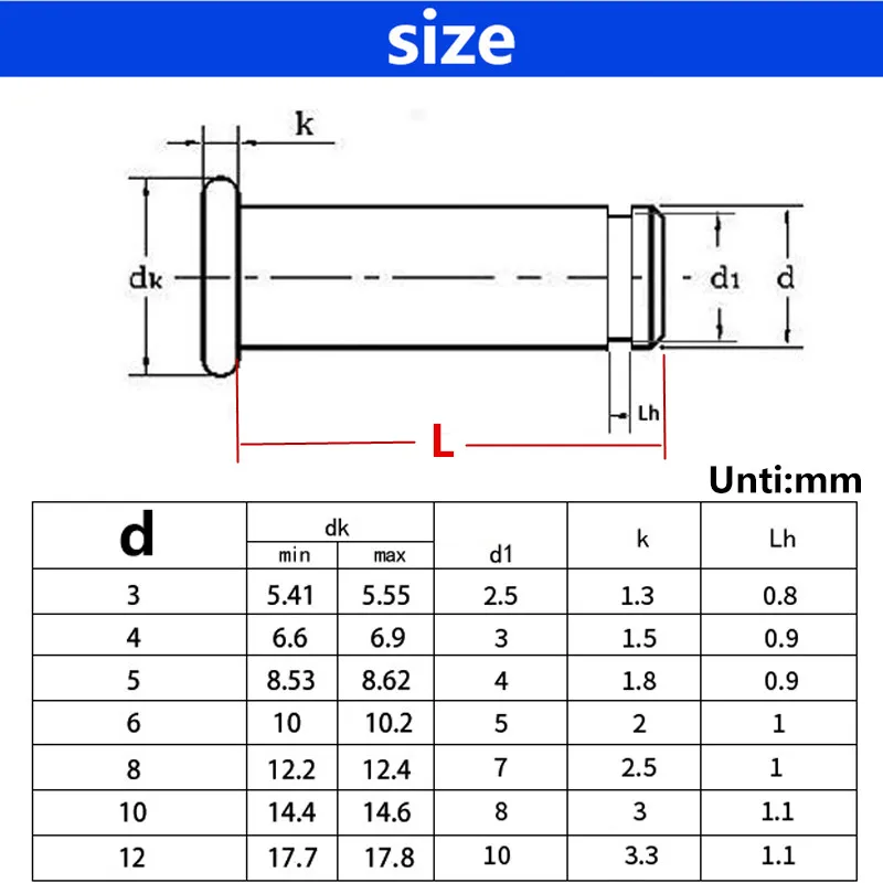 M3 M4 M5 M6 M8 M10 304 Stainless Steel Flat Head with Grooved Pin Shaft Circlip Pin Positioning Cylindrical Pin