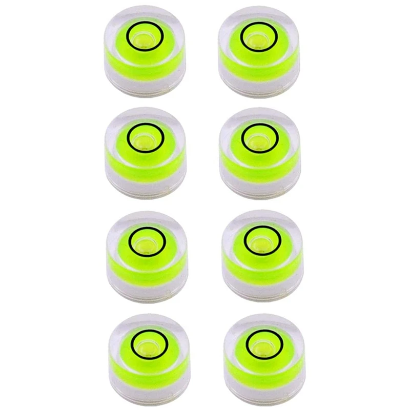 8Pcs Mini Circular Bubble Spirit Level Bullseye Levels Inclinometers For Leveling Telescope, Tripod,10X6mm, Non-Adhesive