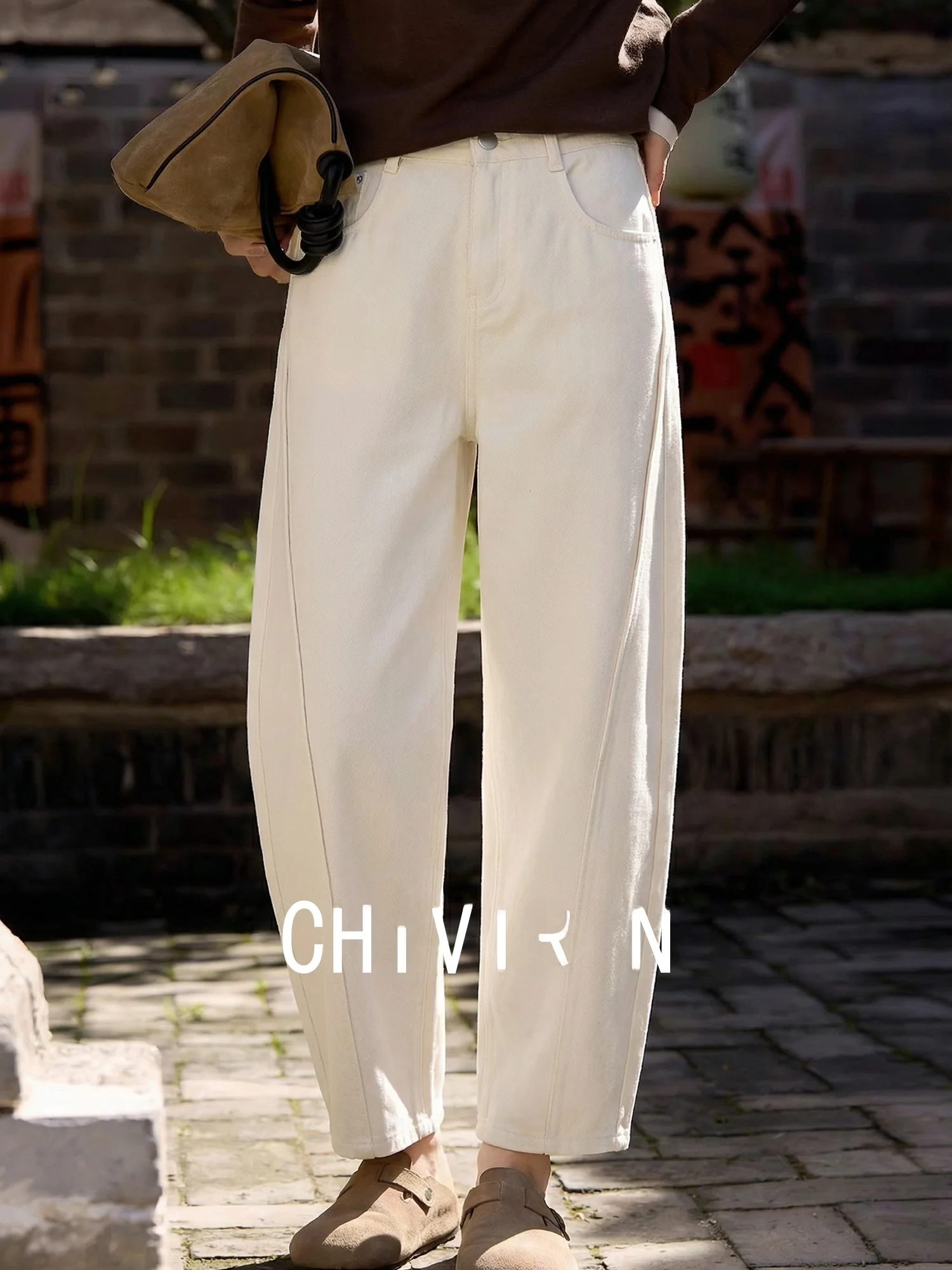 

Женские джинсы с высокой талией, свободного кроя, из денима, с эффектом похудения, из белого шелкового хлопка, повседневные, весенние