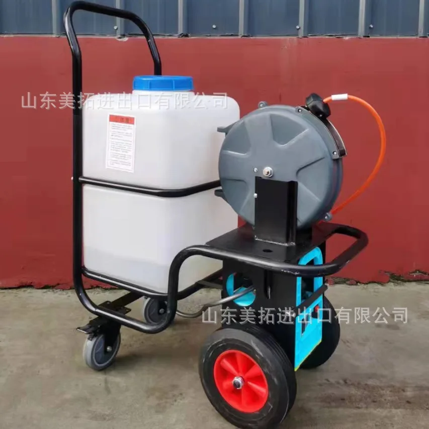 Hand-push rechargeable dispenser, automatic return tube high-pressure sprayer for orchard greenhouses, trolley electric dispense