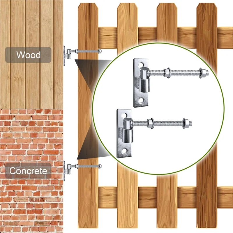 A72P Gate Hinges Heavy Duty Wood Fence,J Bolt Gate Hinge For Wood Fence,Steel Welded Hinge For Farm Gate, 6 Inch 2Pack