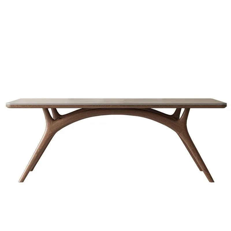

Simple ash wood Nordic rectangular family dining table and chair combination