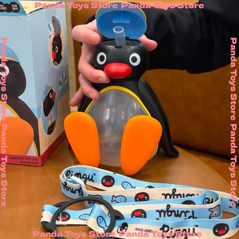 

В наличии чашка Pingu Pingu, летняя стильная чашка для воды, стеклянная портативная кружка Pingu, детская чашка-непроливайка, индивидуальный подарочный орнамент