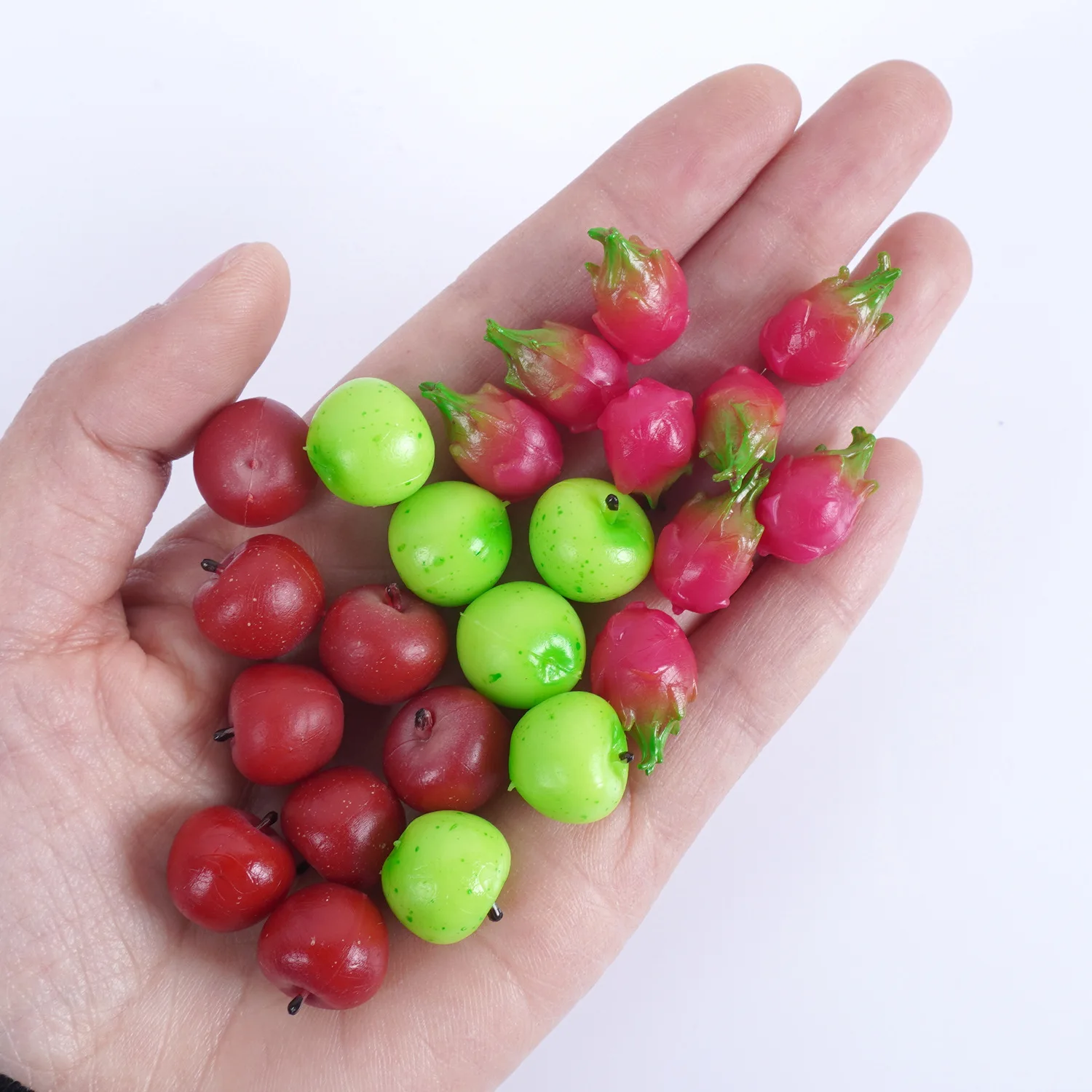 3pcs Mini Apple Red Green Apple Fake Fruit Model Miniature Kitchen Pretend Play Artificial Apples Prop Decoration Home Decor
