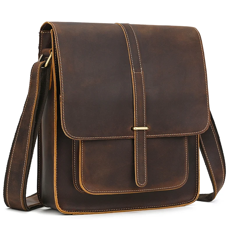 Vintage Fashion Men\'s Shoulder Bag Genuine Leather Men Sling Bag Cow skin genuine leather crossbody men messenger bag male