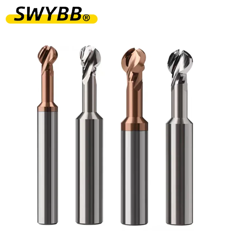 SWYBB Ball T-shaped Arch Lollipop R0.5-R10 End Milling Cutter For Steel And Aluminum Solid Carbide 3d Cnc Cutter