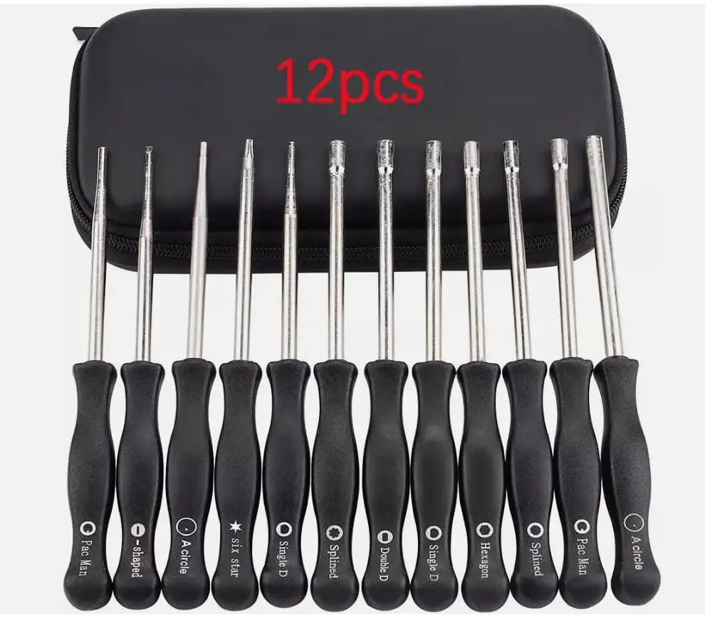 12 PCS Carburetor Screwdriver Brush Adjustment Tool Carburetor Adjustment Tools Multi-head Tune-up Screwdriver Motorcycle Accessories Car Repair Single D Double D Hexagon Hex Socket Kit Set