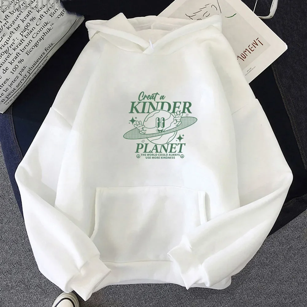 Sudaderas con capucha de Kinder Planet con Logo y letras impresas, ropa de calle con gráfico de dibujos animados de Manga, jerséis góticos de manga larga para hombre, informales