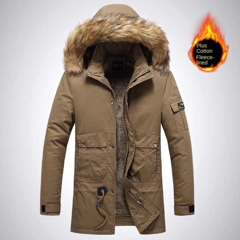 2024 New Detachable Fur Collar Hooded Casual Plus Fleece Thickened Cotton-padded Coat Quality Fabric Comfortable Skin Breathable