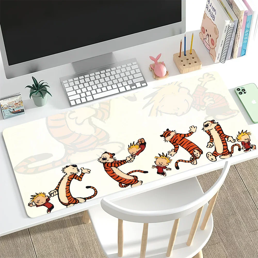 C-calvin anime cute Mouse Pad Desk Mat Large Non-slip Anti-fray Keyboard Ergonomic Office Rubber PC Home Custom