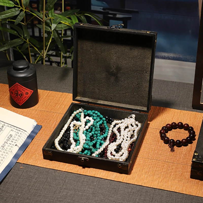 

Wooden Box Vintage Treasure Chest Piggy Bank with Lock Children's Jewelry Storage Organizer Money Box Case for Saving Space