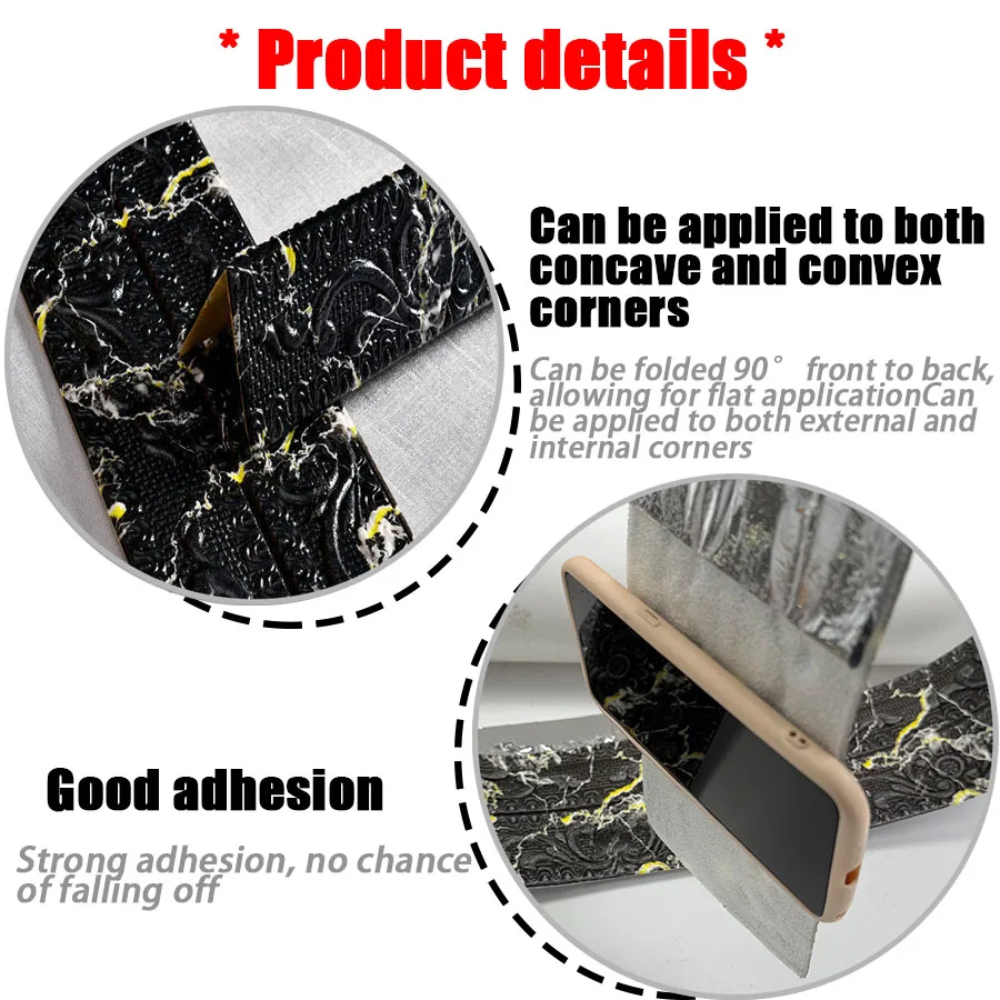 Jtengsys الأحجار الكريمة النقش خلفية الحدود الخصر المعتاد الجدار ملصق الجدار الديكور خط التفاف الإطار #4