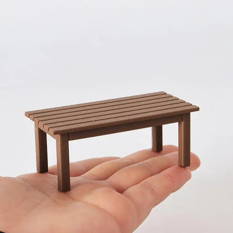 Banco de mesa de simulación para casa de muñecas, modelo de muebles para casa de muñecas, decoración, adorno de escena de vida, juguetes para juego de imitación, 1/12