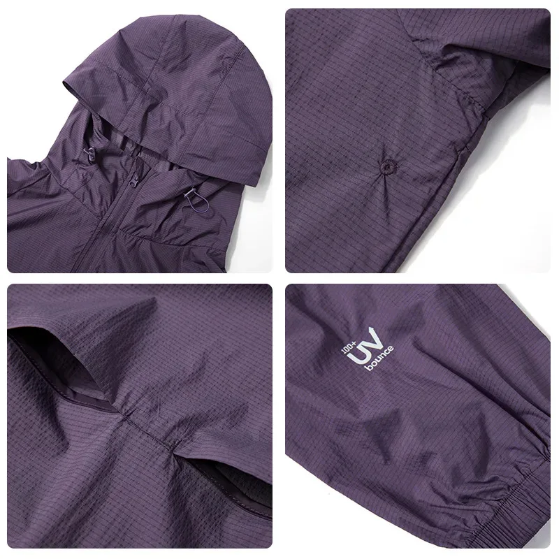 HELLOMARCEL Outdoor Mountain UPF100 Sun Protect Clothing for Men Water Repellent Sun-Protective Clothing Breathable Skin Jacket