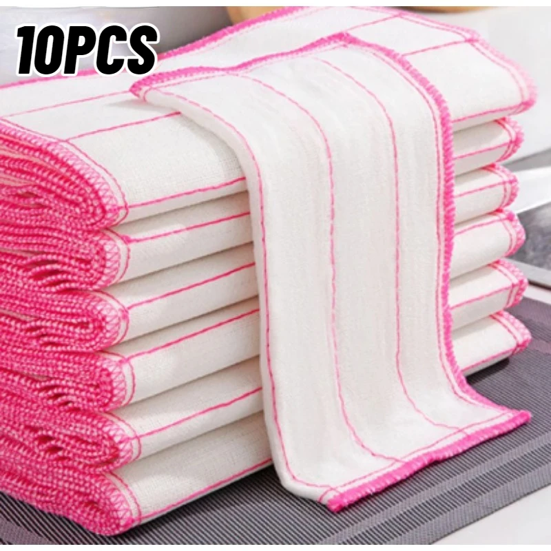 Kitchen Towels Cotton Dishcloth Cloth Super Absorbent Non-stick Oil Reusable Cleaning Cloth Kitchen Daily Dish Towels