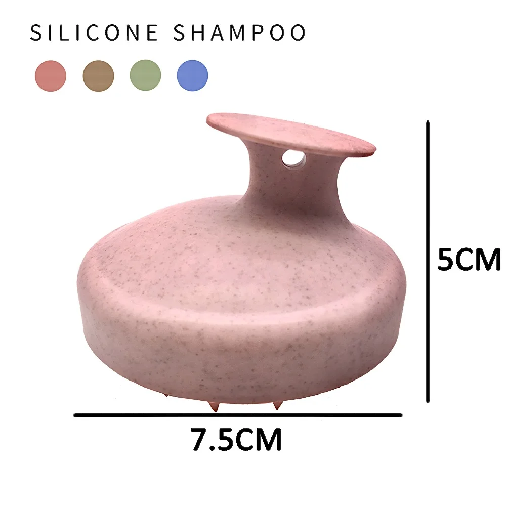 Palha de Trigo Silicone Lavagem da Cabeça Cuidados Limpos Cabelo Raiz Coceira no Couro Cabeludo Massagem Pente Escova de Banho Banho Spa Shampoo