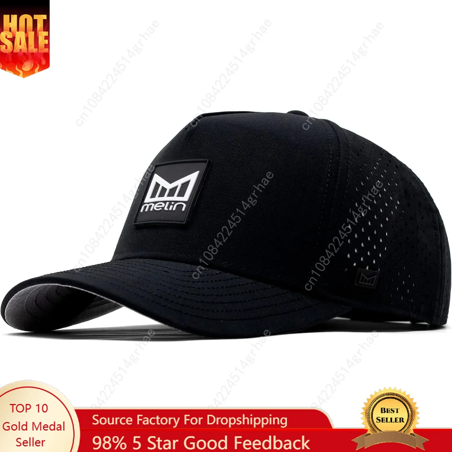 

melin Odysea Stacked Hydro Snapback Hats Water-Resistant Baseball Caps for Men Women Golf Cap Running Workout Hat